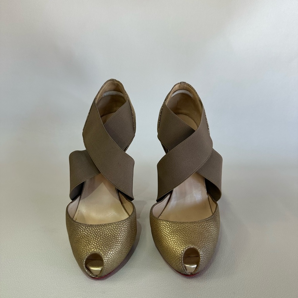 Christian Louboutin Gold D’Orsay Pump Heel